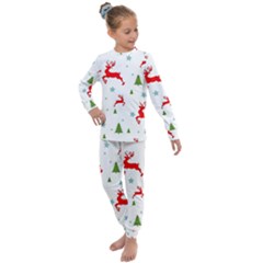 Christmas Texture, Pattern, Red, Craciun, Christmas, Snowflake, Kids  Long Sleeve Set 