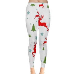 Christmas Texture, Pattern, Red, Craciun, Christmas, Snowflake, Inside Out Leggings