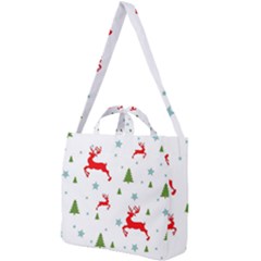 Christmas Texture, Pattern, Red, Craciun, Christmas, Snowflake, Square Shoulder Tote Bag