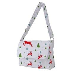 Christmas Texture, Pattern, Red, Craciun, Christmas, Snowflake, Full Print Messenger Bag (m)