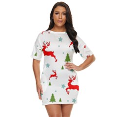 Christmas Texture, Pattern, Red, Craciun, Christmas, Snowflake, Just Threw It On Dress