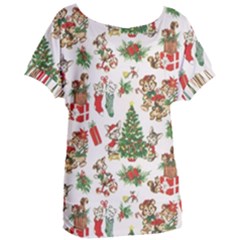 Christmas Texture, Pattern, Red, Tree, Craciun, Green, Christmas Women s Oversized T-shirt