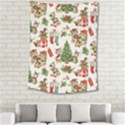 Christmas Texture, Pattern, Red, Tree, Craciun, Green, Christmas Medium Tapestry View2