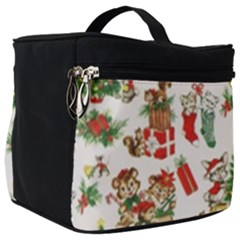 Christmas Texture, Pattern, Red, Tree, Craciun, Green, Christmas Make Up Travel Bag (Big)