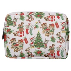 Christmas Texture, Pattern, Red, Tree, Craciun, Green, Christmas Make Up Pouch (Medium)