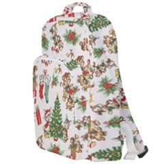 Christmas Texture, Pattern, Red, Tree, Craciun, Green, Christmas Double Compartment Backpack