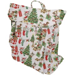 Christmas Texture, Pattern, Red, Tree, Craciun, Green, Christmas Buckle Up Backpack