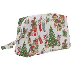 Christmas Texture, Pattern, Red, Tree, Craciun, Green, Christmas Wristlet Pouch Bag (Large)