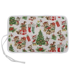 Christmas Texture, Pattern, Red, Tree, Craciun, Green, Christmas Pen Storage Case (S)