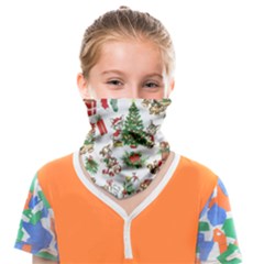 Christmas Texture, Pattern, Red, Tree, Craciun, Green, Christmas Face Covering Bandana (Kids)