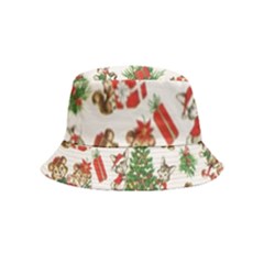 Christmas Texture, Pattern, Red, Tree, Craciun, Green, Christmas Inside Out Bucket Hat (Kids)