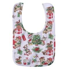 Christmas Texture, Pattern, Red, Tree, Craciun, Green, Christmas Baby Bib by kyorashop23