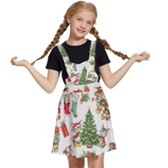 Christmas Texture, Pattern, Red, Tree, Craciun, Green, Christmas Kids  Apron Dress