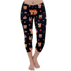 Cool Woodland Animal, Koteto, Scandinavian, Acorn Capri Winter Leggings 