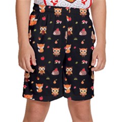 Cool Woodland Animal, Koteto, Scandinavian, Acorn Kids  Basketball Shorts