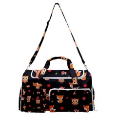 Cool Woodland Animal, Koteto, Scandinavian, Acorn Sports Gym Duffle Bag With Shoe Compartment by kyorashop23