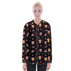 Cool Woodland Animal, Koteto, Scandinavian, Acorn Womens Long Sleeve Shirt