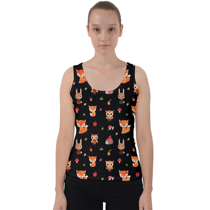 Cool Woodland Animal, Koteto, Scandinavian, Acorn Velvet Tank Top