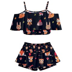 Cool Woodland Animal, Koteto, Scandinavian, Acorn Kids  Off Shoulder Skirt Bikini by kyorashop23