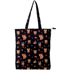 Cool Woodland Animal, Koteto, Scandinavian, Acorn Double Zip Up Tote Bag