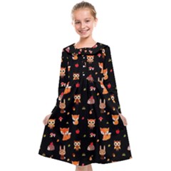 Cool Woodland Animal, Koteto, Scandinavian, Acorn Kids  Midi Sailor Dress