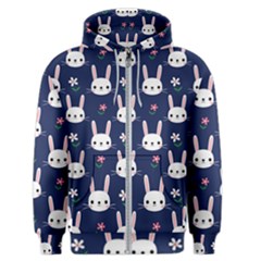 Cute Bunny Pattern, Easter, Koteto Men s Zipper Hoodie