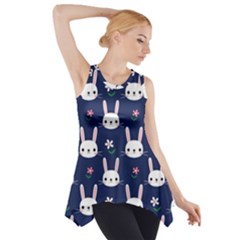 Cute Bunny Pattern, Easter, Koteto Side Drop Tank Tunic