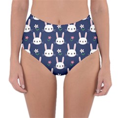 Cute Bunny Pattern, Easter, Koteto Reversible High-waist Bikini Bottoms