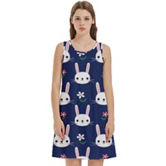 Cute Bunny Pattern, Easter, Koteto Round Neck Sleeve Casual Dress With Pockets by kyorashop23