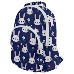 Cute Bunny Pattern, Easter, Koteto Rounded Multi Pocket Backpack by kyorashop23