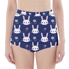 Cute Bunny Pattern, Easter, Koteto High-waisted Bikini Bottoms by kyorashop23