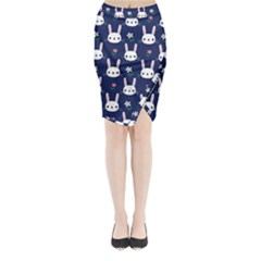 Cute Bunny Pattern, Easter, Koteto Midi Wrap Pencil Skirt