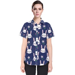 Cute Bunny Pattern, Easter, Koteto Women s Short Sleeve Shirt