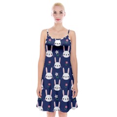 Cute Bunny Pattern, Easter, Koteto Spaghetti Strap Velvet Dress