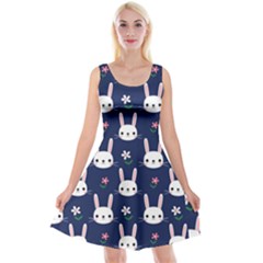 Cute Bunny Pattern, Easter, Koteto Reversible Velvet Sleeveless Dress