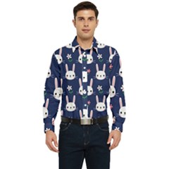 Cute Bunny Pattern, Easter, Koteto Men s Long Sleeve Shirt by kyorashop23