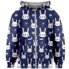 Cute Bunny Pattern, Easter, Koteto Kids  Zipper Hoodie Without Drawstring