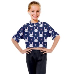 Cute Bunny Pattern, Easter, Koteto Kids Mock Neck T-shirt