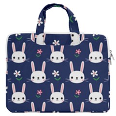 Cute Bunny Pattern, Easter, Koteto Macbook Pro 13  Double Pocket Laptop Bag by kyorashop23