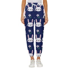 Cute Bunny Pattern, Easter, Koteto Women s Cropped Drawstring Pants