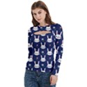 Cute Bunny Pattern, Easter, Koteto Women s Cut Out Long Sleeve T-Shirt View2