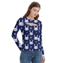 Cute Bunny Pattern, Easter, Koteto Women s Cut Out Long Sleeve T-Shirt View3