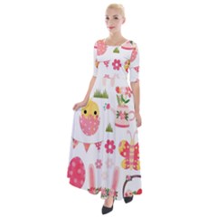 Cute Easter Bunny, Koteto, Animal, Baby Half Sleeves Maxi Dress