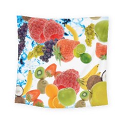 Fruits, Drip, Fruit, Paint, Spring Square Tapestry (small)