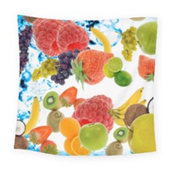 Fruits, Drip, Fruit, Paint, Spring Square Tapestry (large)