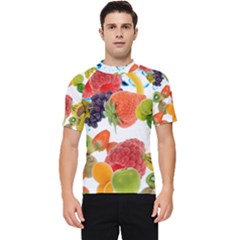 Fruits, Drip, Fruit, Paint, Spring Men s Short Sleeve Rash Guard by kyorashop23