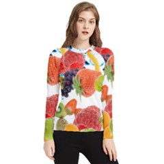 Fruits, Drip, Fruit, Paint, Spring Women s Long Sleeve Rash Guard