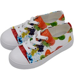 Fruits, Drip, Fruit, Paint, Spring Kids  Low Top Canvas Sneakers by kyorashop23