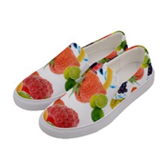 Fruits, Drip, Fruit, Paint, Spring Women s Canvas Slip Ons