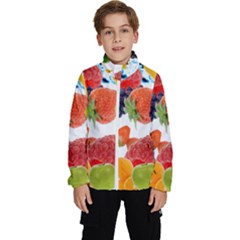 Fruits, Drip, Fruit, Paint, Spring Kids  High Neck Windbreaker by kyorashop23